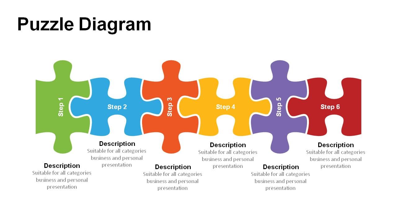 5 Puzzle Pieces Powerpoint Template